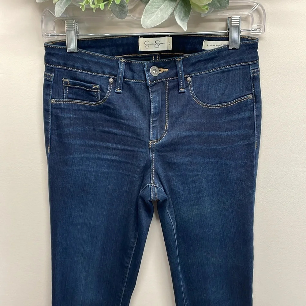 Jessica Simpson Kiss Me Super Skinny Jeans Dark Wash Denim 27 - Picture 2 of 16